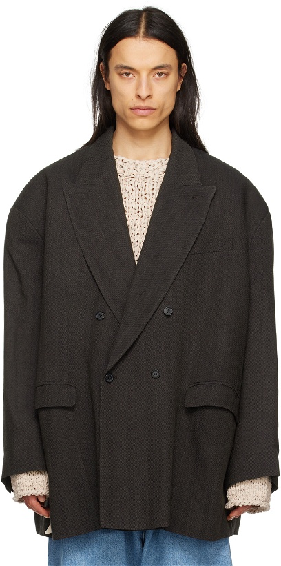 Photo: Hed Mayner Brown Double-Breasted Blazer