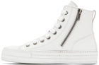 Ann Demeulemeester White Leather Raven Sneakers