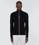Moncler Wool and leather-trimmed cardigan
