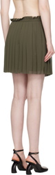 AMI Paris Khaki Pleated Miniskirt