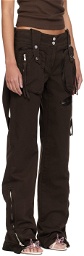 Blumarine Brown Garment-Dyed Denim Cargo Pants