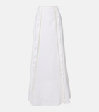 Valentino Lace-trimmed linen maxi skirt