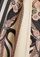 LA Double J Printed Wide-leg Silk Trousers Cream