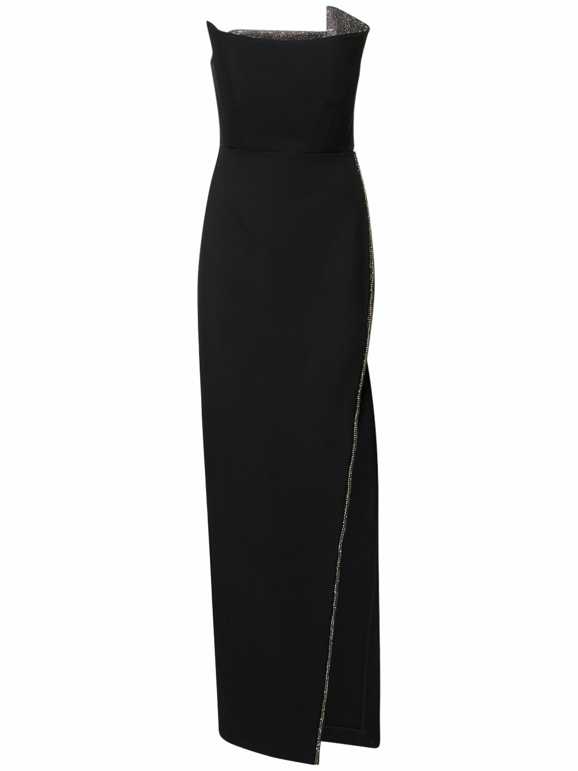 strapless open back dress Elegant One Shoulder Long Sleeve Prom Dress with Slit
