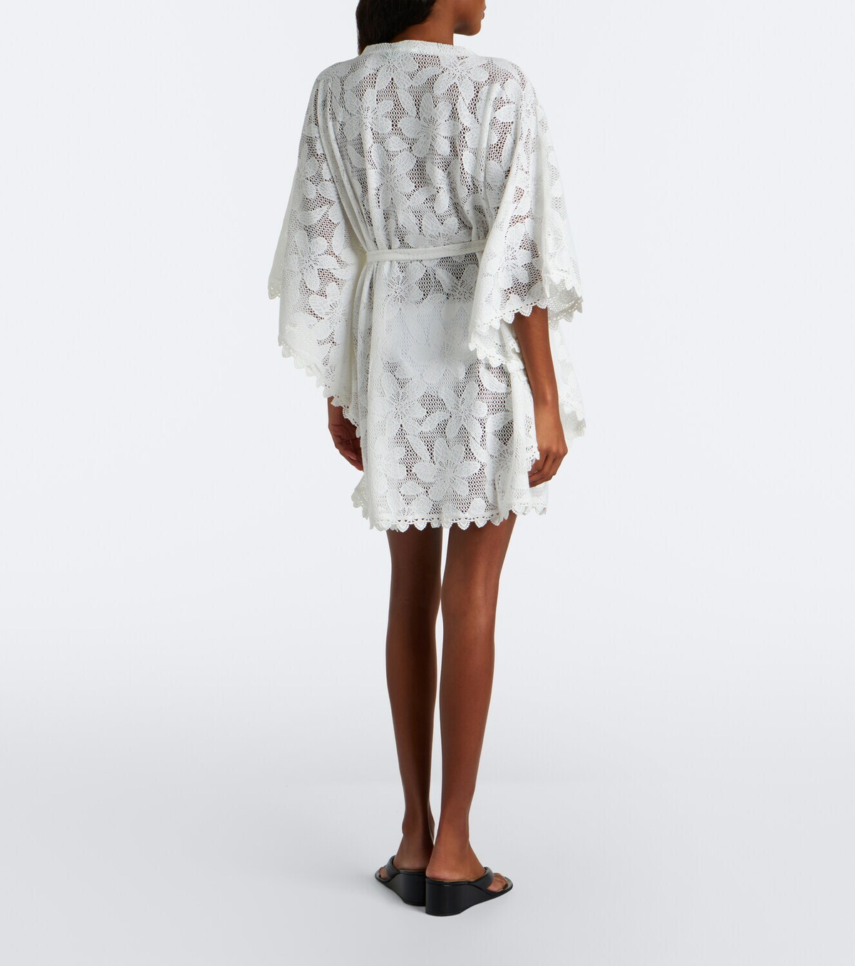 Melissa Odabash Petra floral sheer lace kaftan