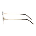 Fendi Gold and Brown Aviator Glasses
