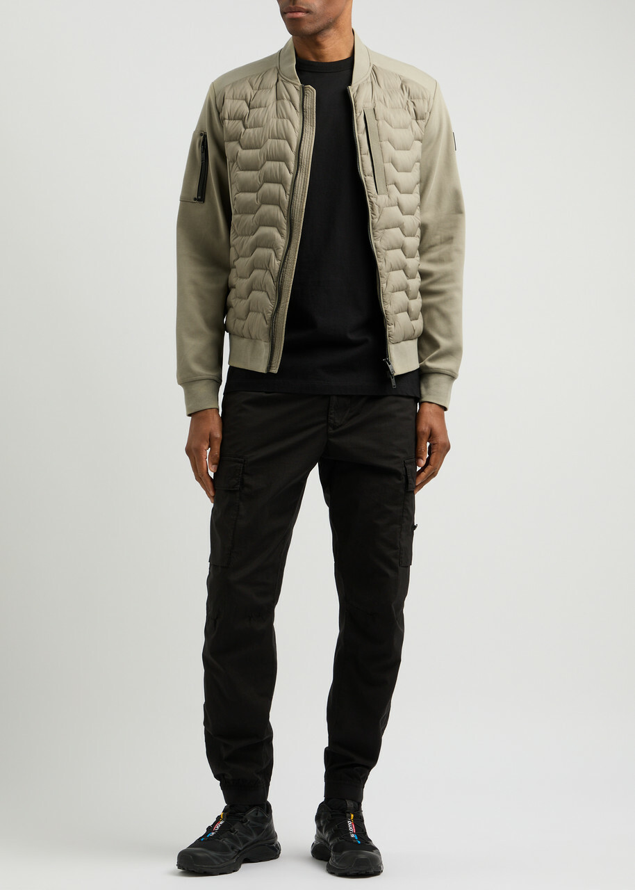 Moose Knuckles Granite Nylon and Cotton Bomber Jacket Green