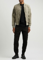 Moose Knuckles Granite Nylon and Cotton Bomber Jacket Green