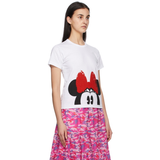 Comme des Garcons Girl White Disney Edition Minnie Mouse Eyes T