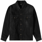 Balenciaga Men's Oversized Political Campaign Logo Denim Jacket in Matte Black