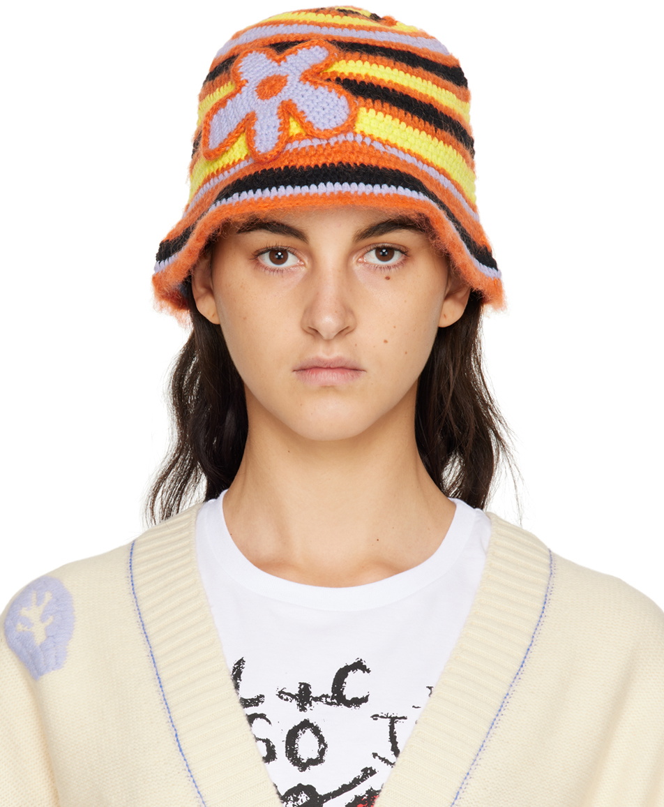 MCQ Orange Stripe Hat