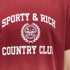 Sporty & Rich Men's Varsity Crest T-Shirt in Merlot