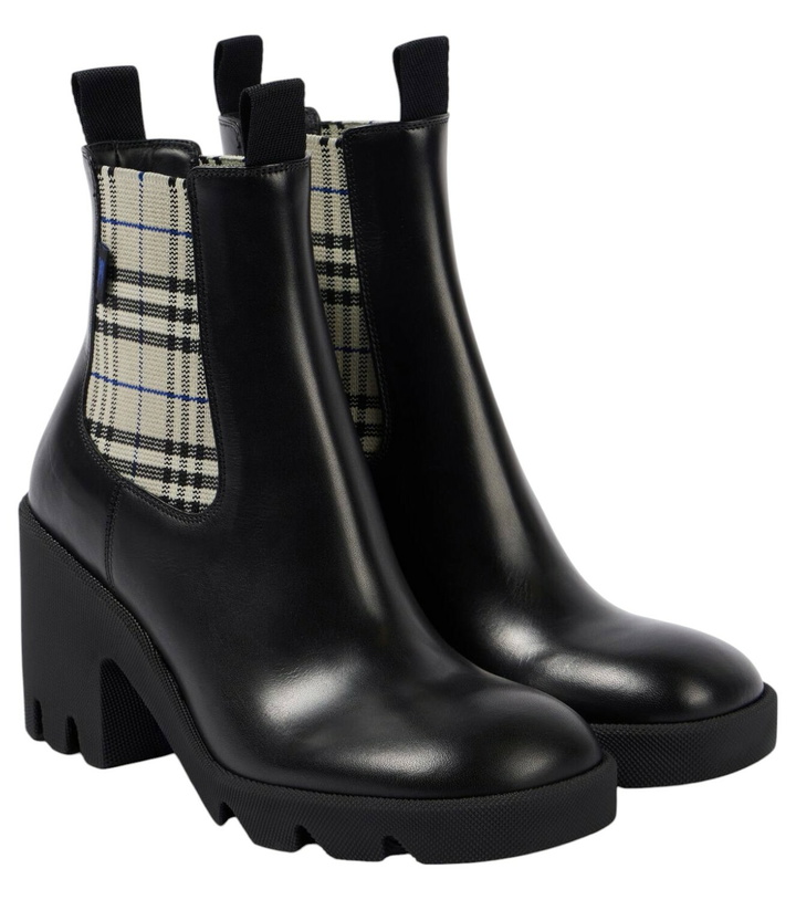 Photo: Burberry Burberry Check leather Chelsea boots