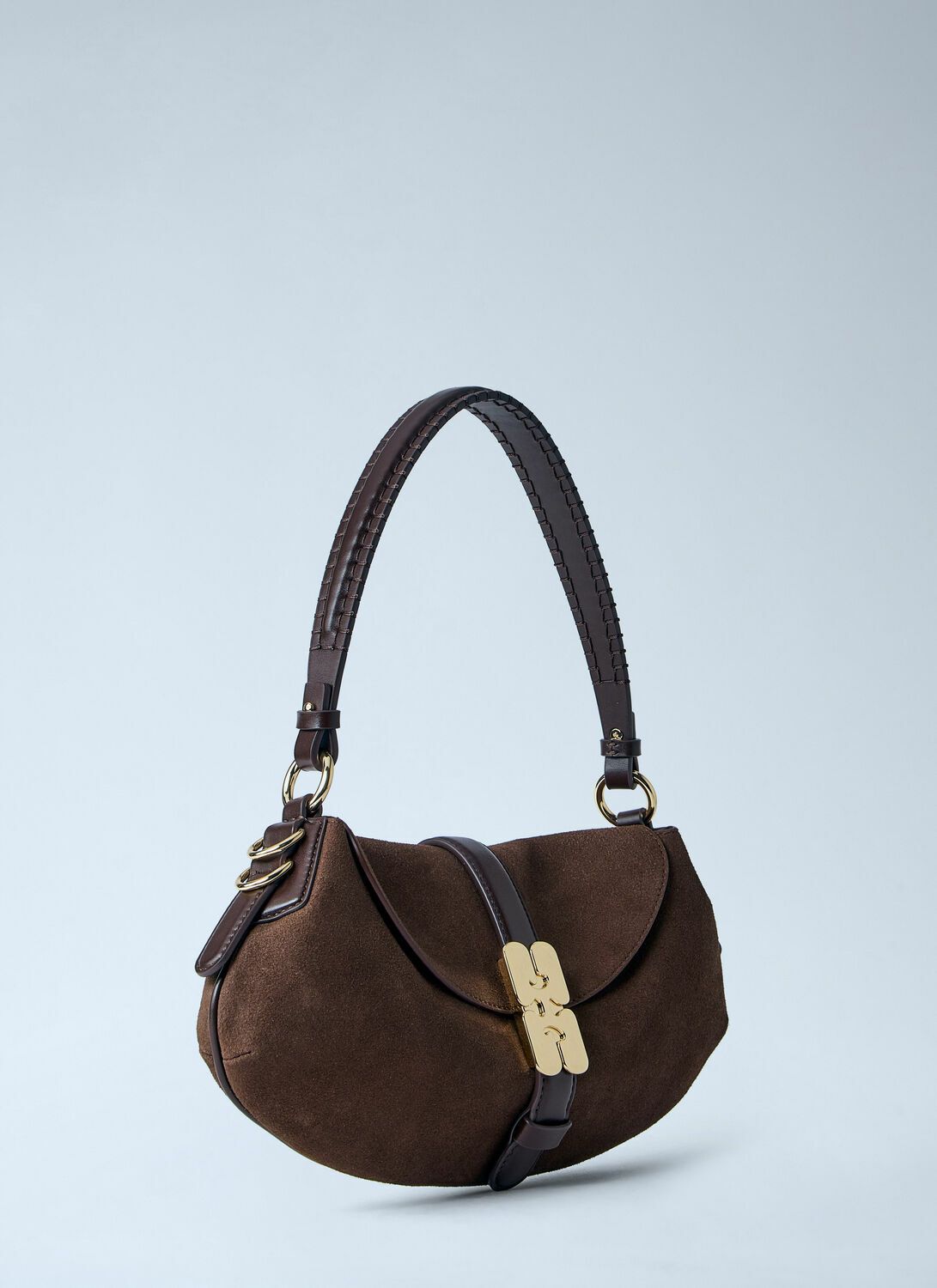 GANNI B-Kat Suede Shoulder Bag