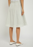 3.1 Phillip Lim Flounce Cotton-blend Midi Skirt Light Grey