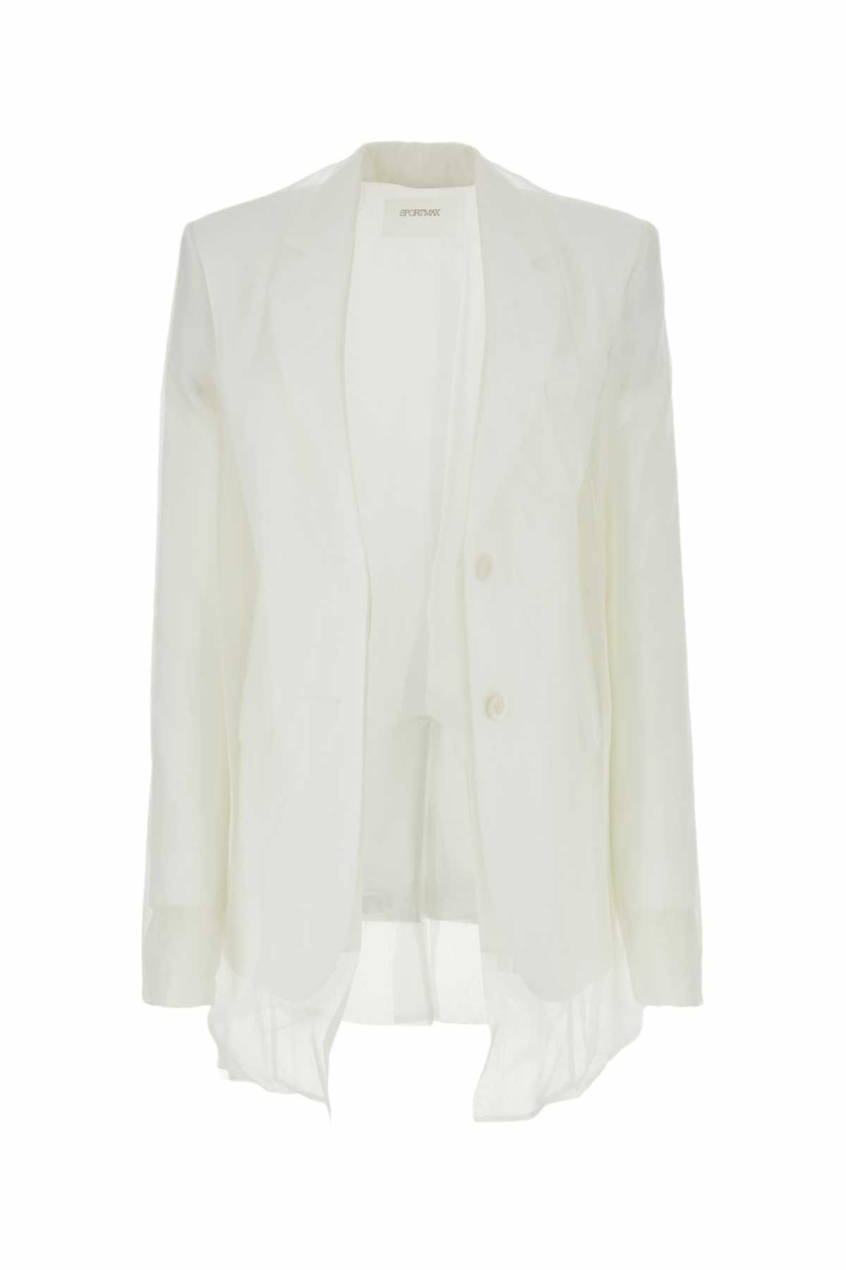 ジャケット Sportmax White Silk Acacia1234 Blazer SportMax White Silk Acacia1234 Blazer Sportmax