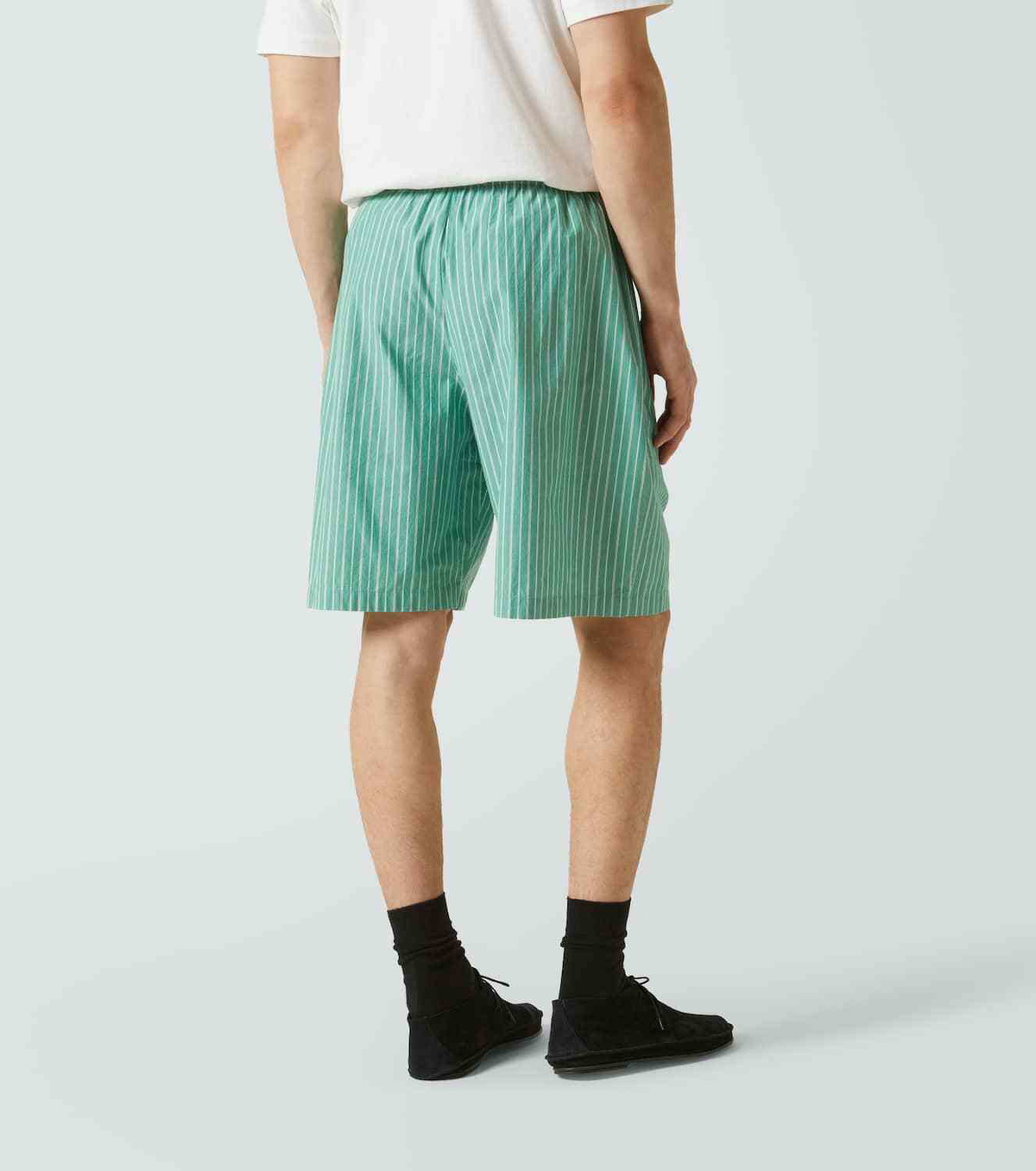 The Row Zindel striped cotton shorts
