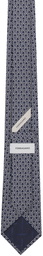 Ferragamo Navy Gancini Print Silk Tie