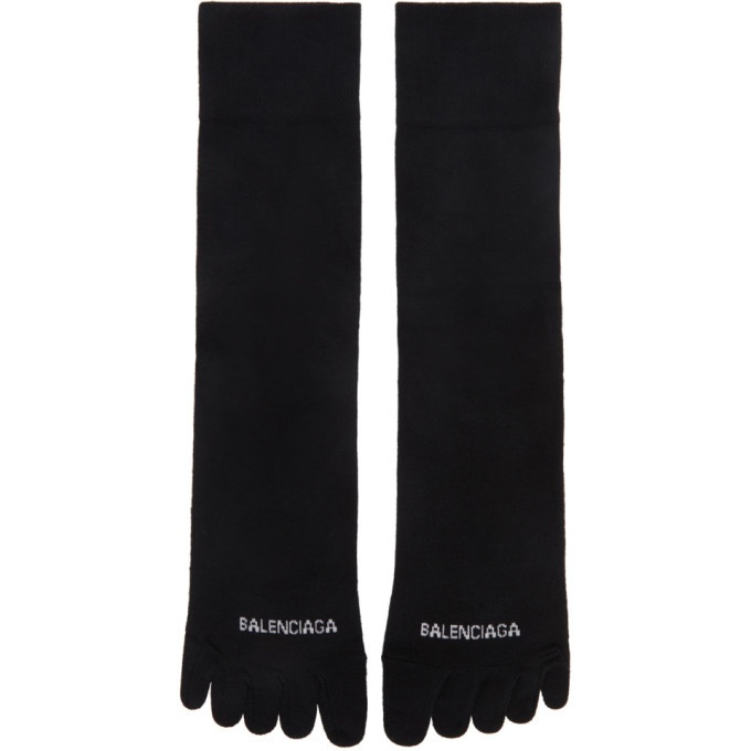 Photo: Balenciaga Black Logo Toe Socks