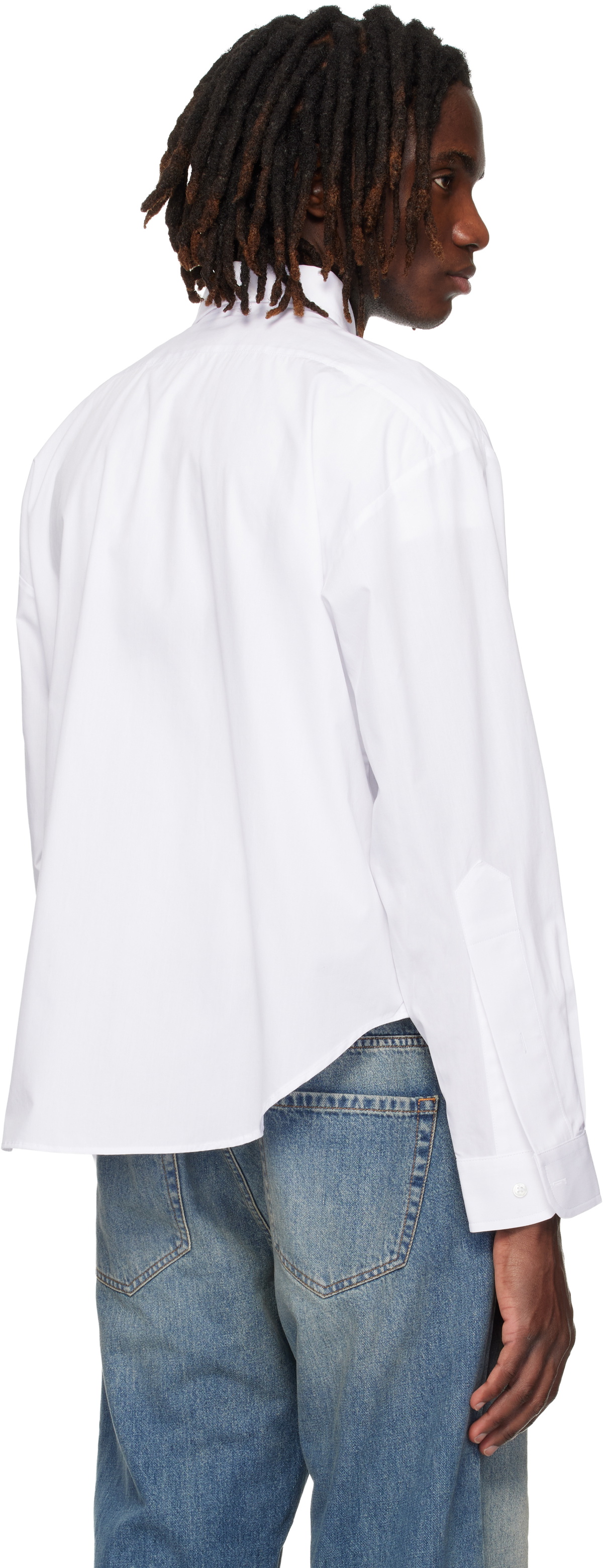 VAQUERA White Trompe L'oeil Bra Button Down Shirt