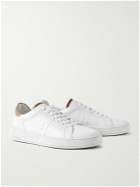 J.M. Weston - On Time Suede-Trimmed Leather Sneakers - White
