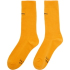 ADER error Yellow Embroidered Logo Socks