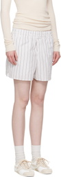 AMI Paris White Cotton Elasticated Shorts