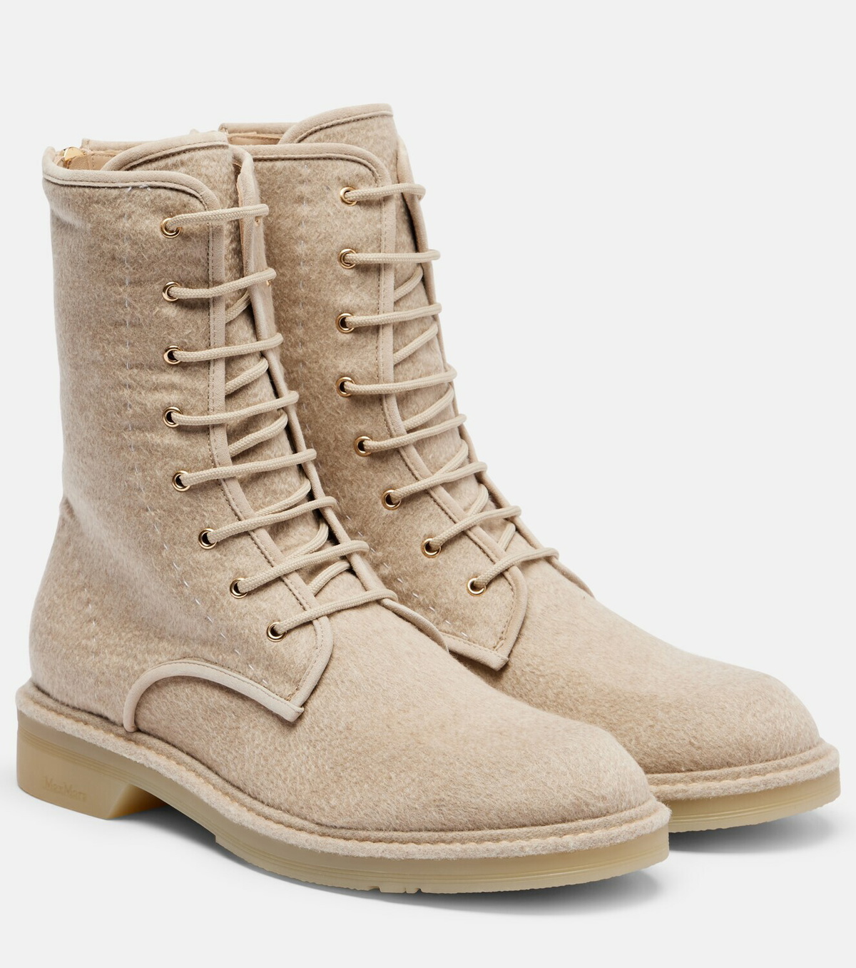 Max Mara Baker cashmere combat boots
