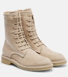 Max Mara Baker cashmere combat boots