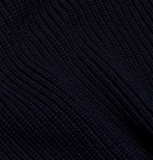 Officine Générale - Ribbed Merino Wool Bomber Jacket - Blue