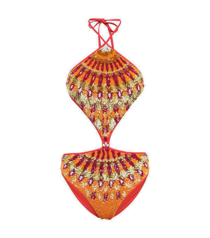Photo: Valentino Sequined cutout swimsuit