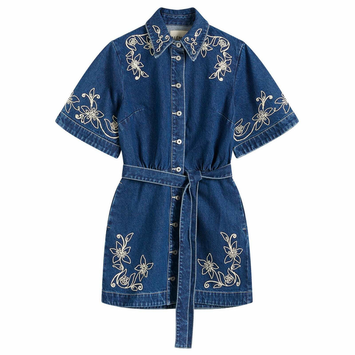 ワンピースその他 ALEMAIS Women Dresses 5131D NAVY Alemais Women's Carmen Mini Dress in Light Blue ALÉMAIS