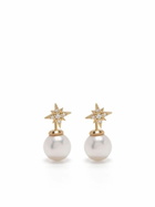 Mizuki 14K Yellow Gold Sea Of Beauty Pearl And Diamond Stud Earrings