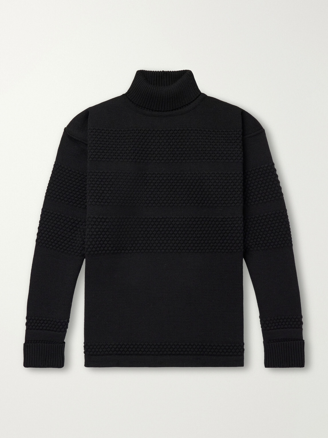 S.N.S. Herning - Textured Virgin Wool Rollneck Sweater - Black