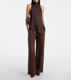 Brunello Cucinelli Asymmetric silk satin top