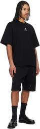 mastermind JAPAN Black Loose Skull Tape Jersey Shorts