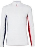 Orlebar Brown - Bray Logo-Print Tech-Jersey Half-Zip Rash Guard - White