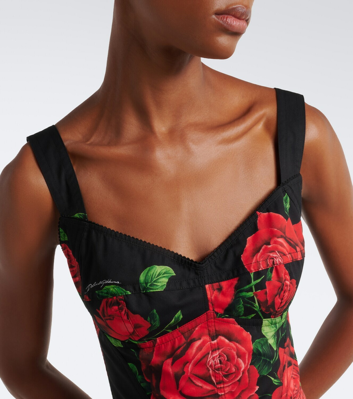 Dolce&Gabbana Floral cotton-blend bustier