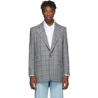 Givenchy Grey and Blue Check Jacket