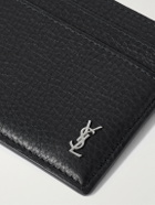 SAINT LAURENT - Tiny Cassandre Logo-Appliquéd Full-Grain Leather Cardholder