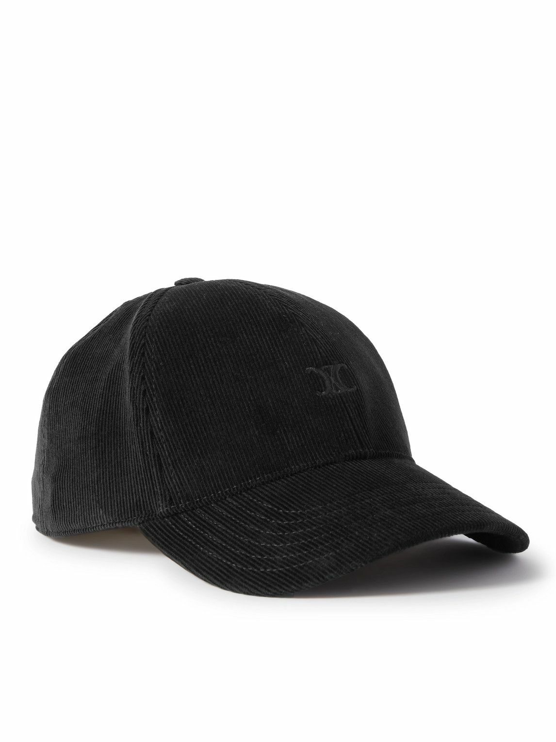 CELINE - Logo-Embroidered Cotton-Corduroy Baseball Cap - Black