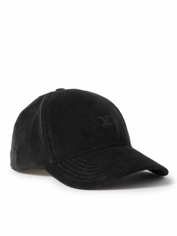 Photo: CELINE - Logo-Embroidered Cotton-Corduroy Baseball Cap - Black