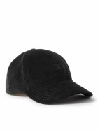 CELINE - Logo-Embroidered Cotton-Corduroy Baseball Cap - Black