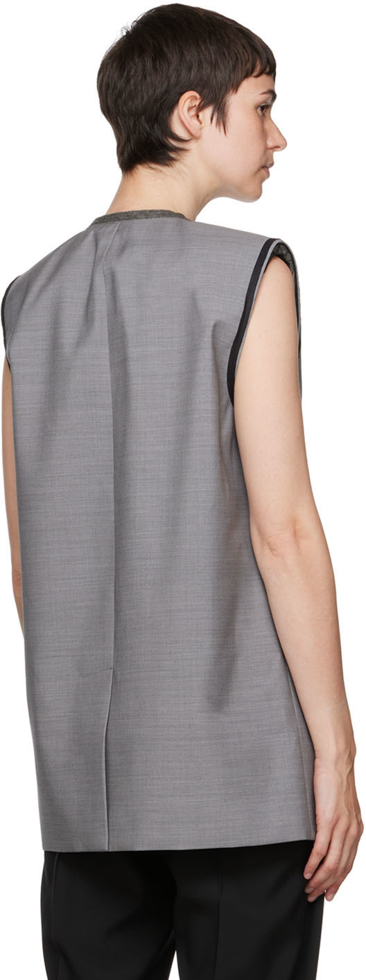 Alexander McQueen Gray Wool Vest