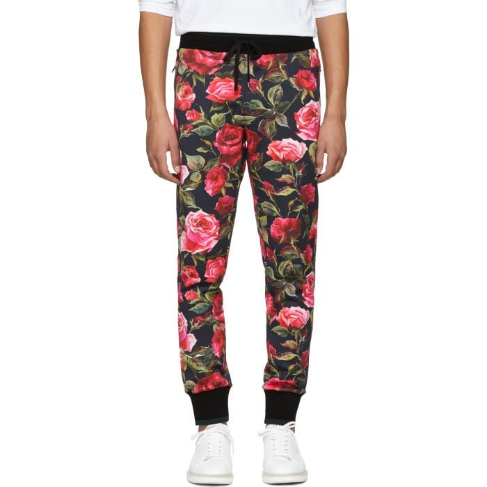 Photo: Dolce and Gabbana Black Rose Sweatpants