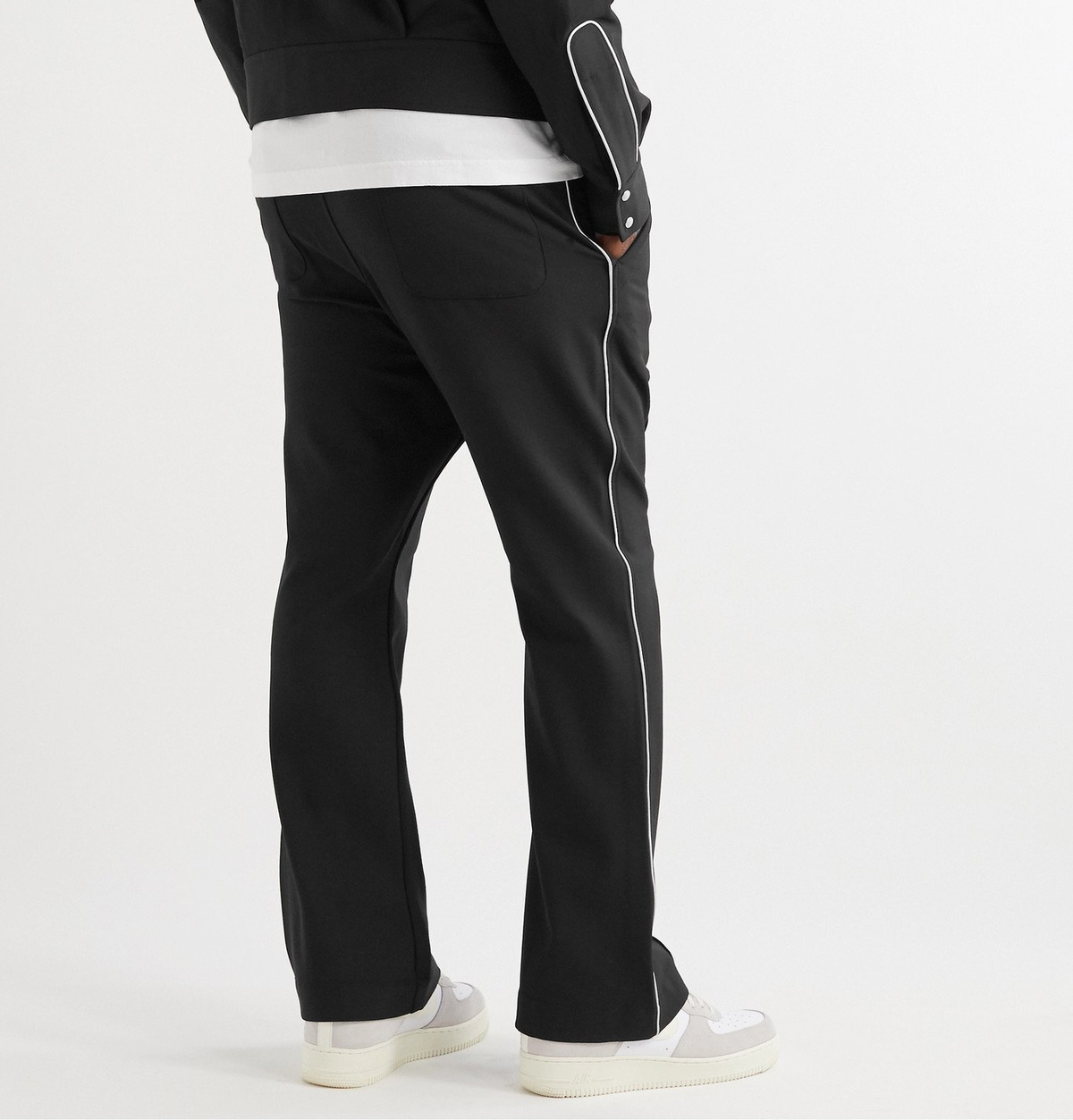 Needles - Logo-Embroidered Piped Twill Track Pants - Black