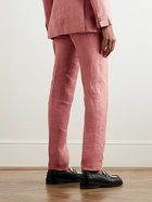 Mr P. - Phillip Tapered Linen Suit Trousers - Pink