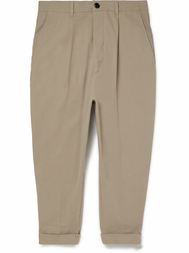 Photo: AMI PARIS - Tapered Cotton-Twill Trousers - Neutrals