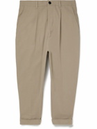 AMI PARIS - Tapered Cotton-Twill Trousers - Neutrals