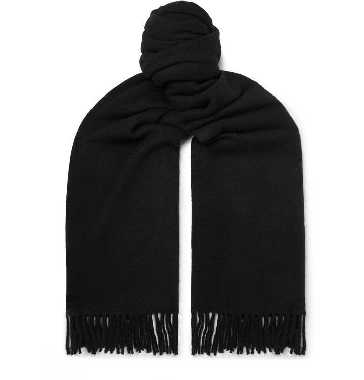 Photo: Acne Studios - Oversized Fringed Wool Scarf - Black